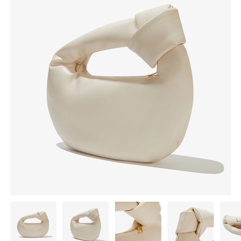 Cream Vegan Leather handbag by Melie Bianco